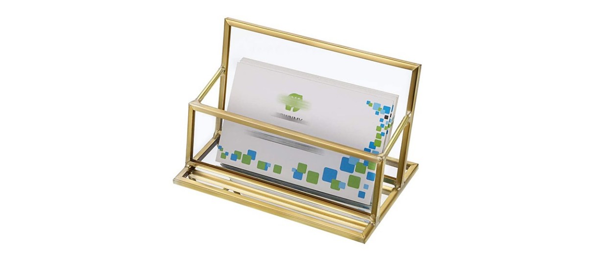 Hipiwe Glass Business Card Holder Stand
