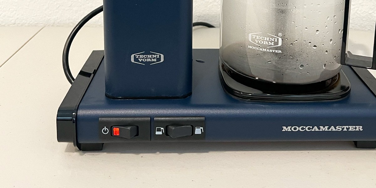 Closeup image of Technivorm Moccamaster's control panel 