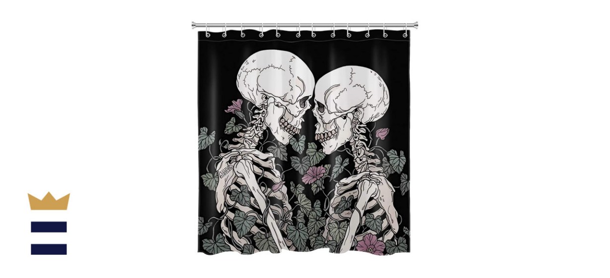 HVEST Skull Shower Curtain Set