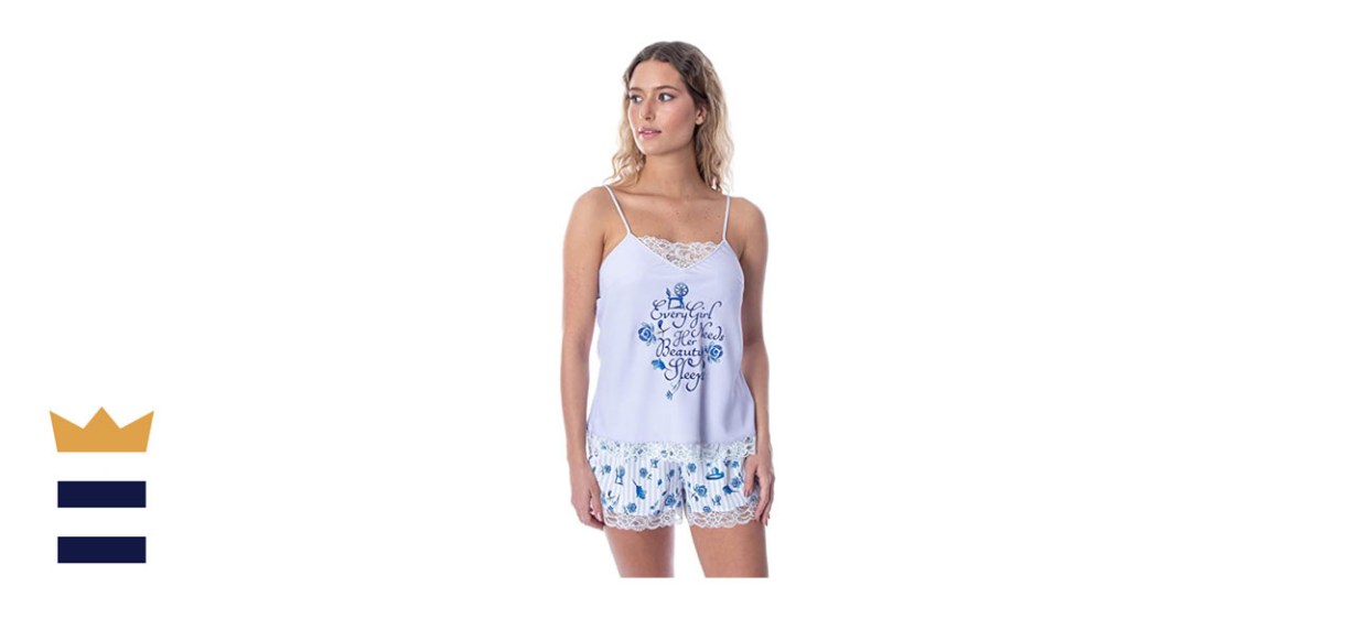 Intimo Disney Princess Women’s Lace Trim Cami and Shorts Pajama Set