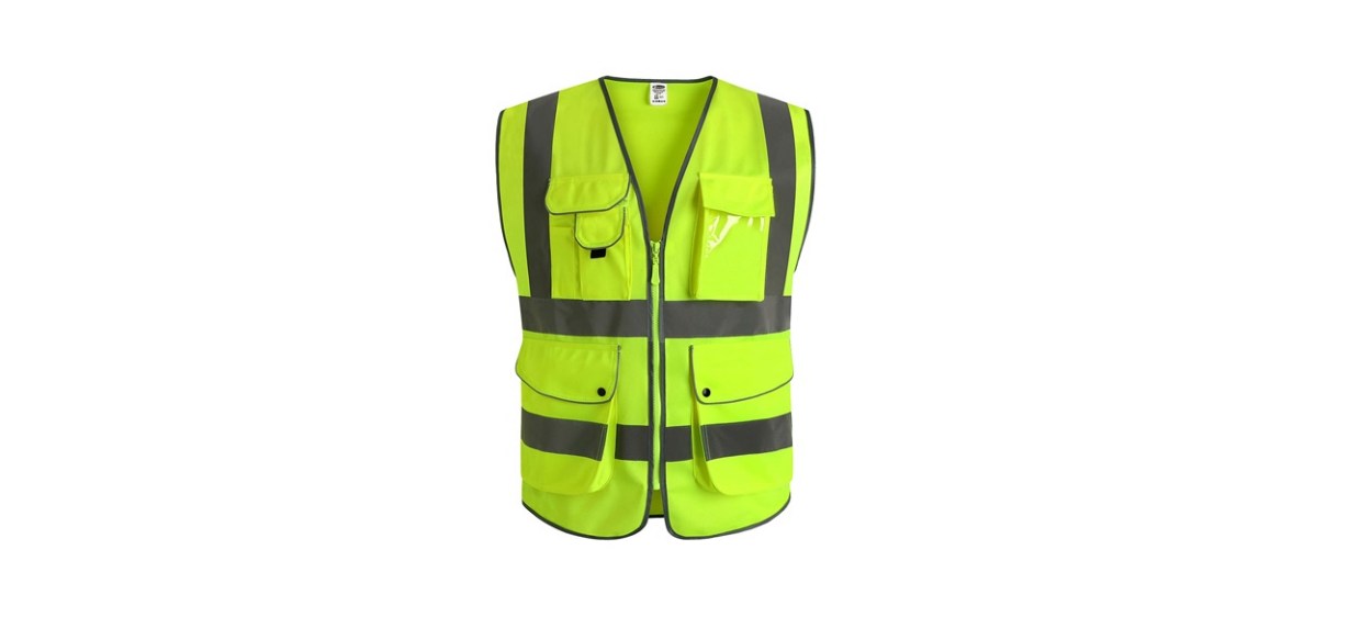 JKSafety 9 Pockets Class 2 High-Visibility Vest