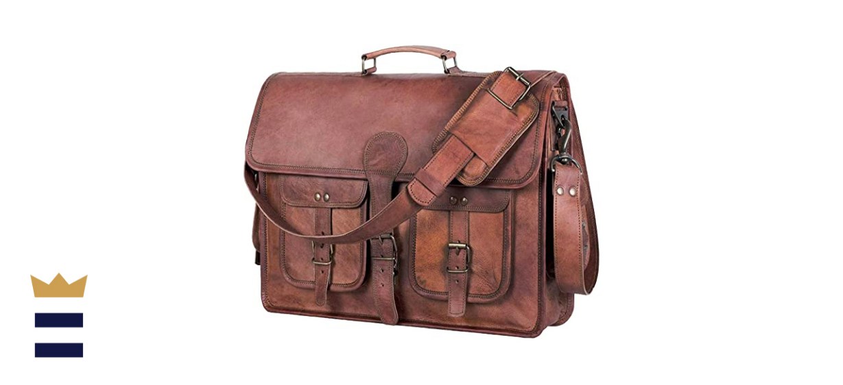 KPL Leather Briefcase Laptop Messenger bag
