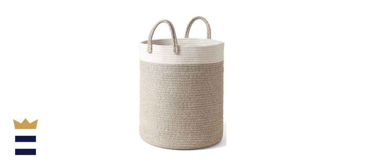 La Jolie Muse Rope Woven Hamper Laundry and Storage Basket with Handles