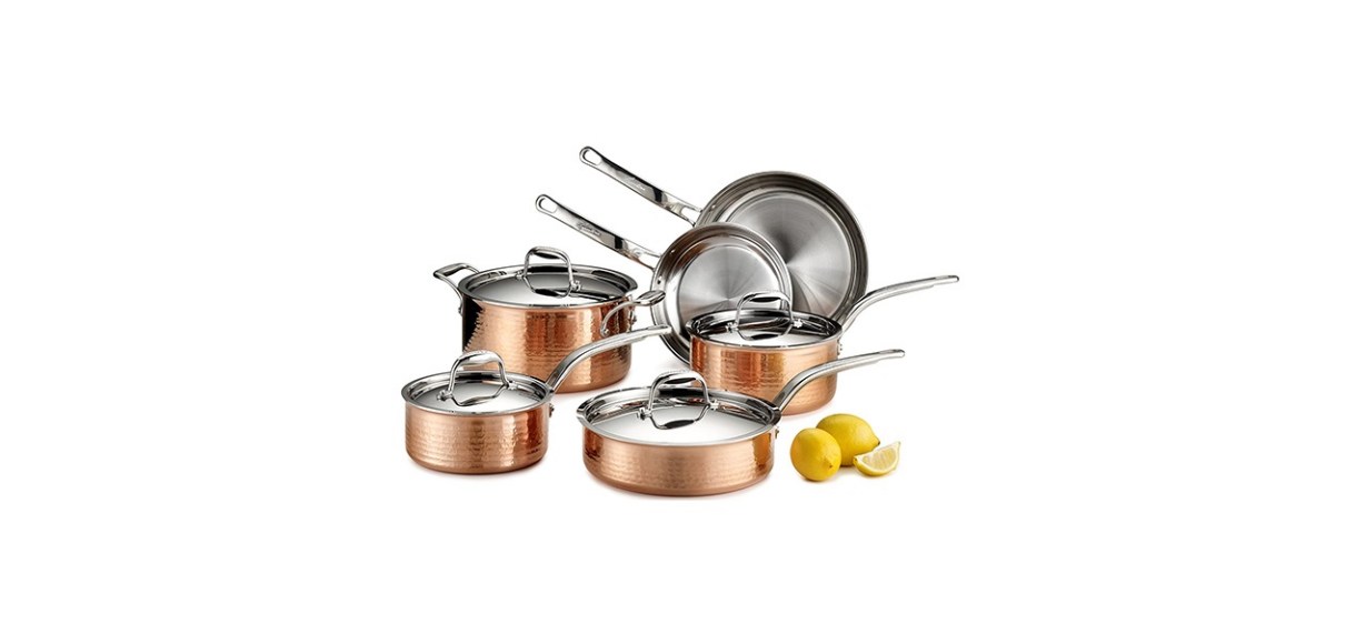 Lagostina Martellata Hammered Copper Cookware Set