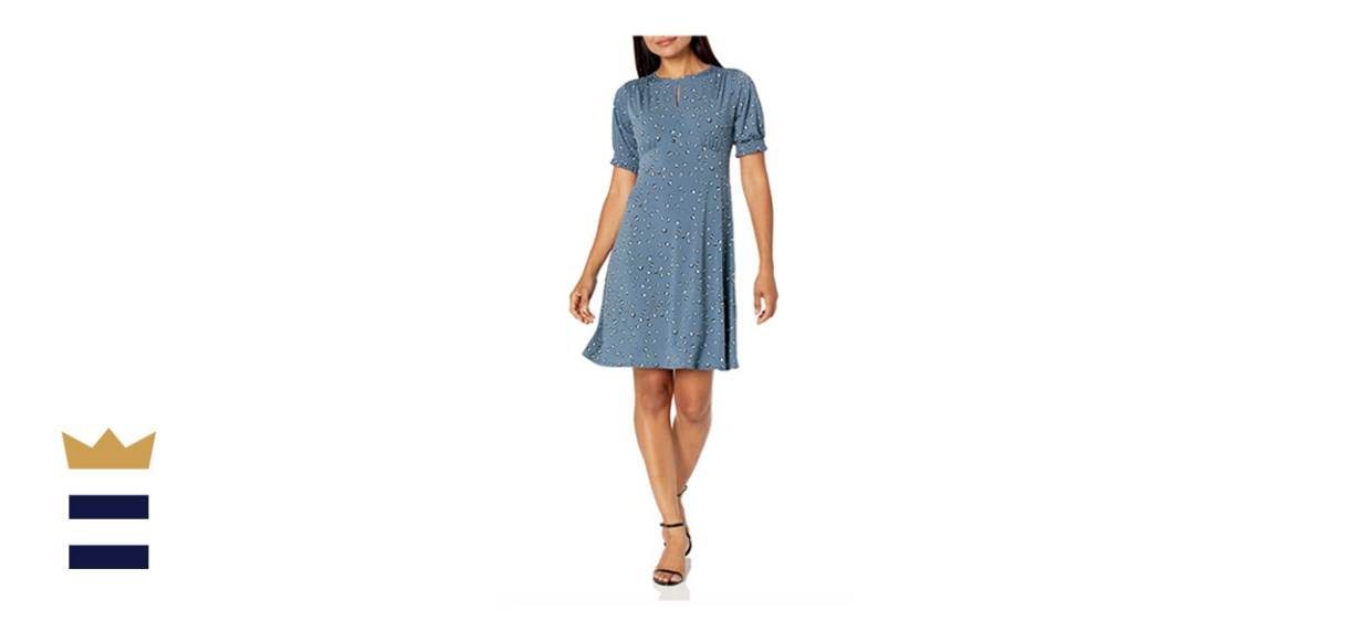 Lark &amp; Ro Puff Sleeve Fit and Flare Dress