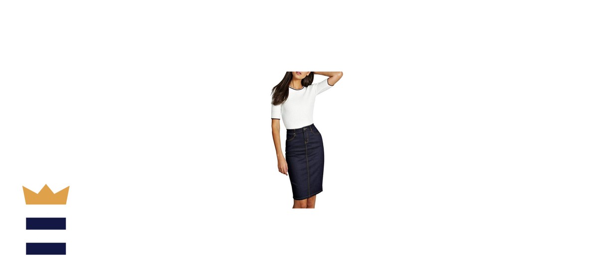 Lexi Womens Super Comfy Perfect Fit Stretch Denim Skirt