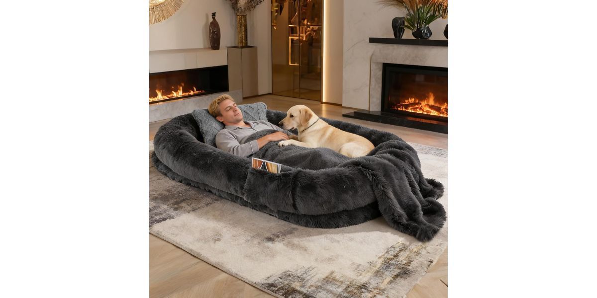 LOVEPals Dark Grey Human Dog Bed