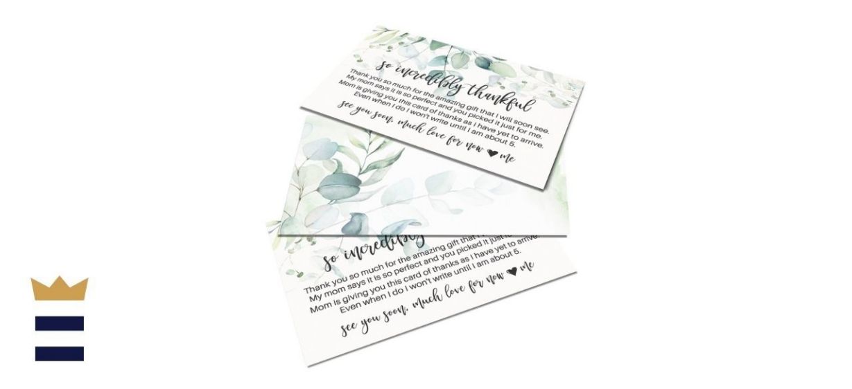 Paper Clever Party Greenery Baby Shower Thank You Cards