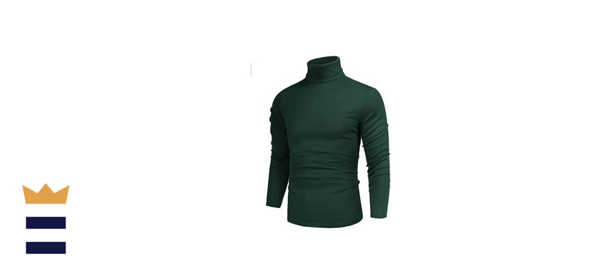 Poriff Men's Casual Slim Fit Basic Tops Knitted Thermal Turtleneck Pullover Sweater