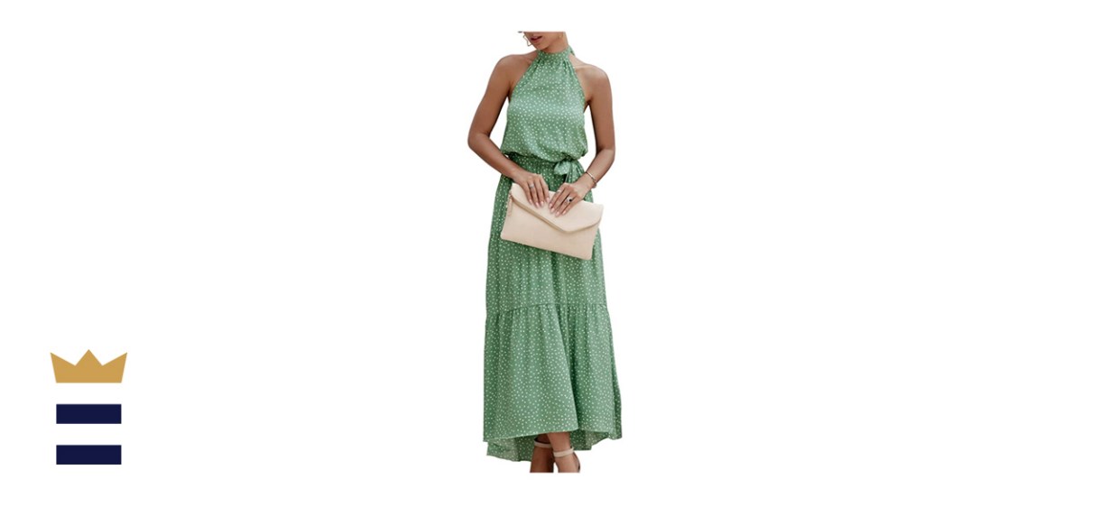 PRETTY GARDEN Casual Halter Maxi Dress