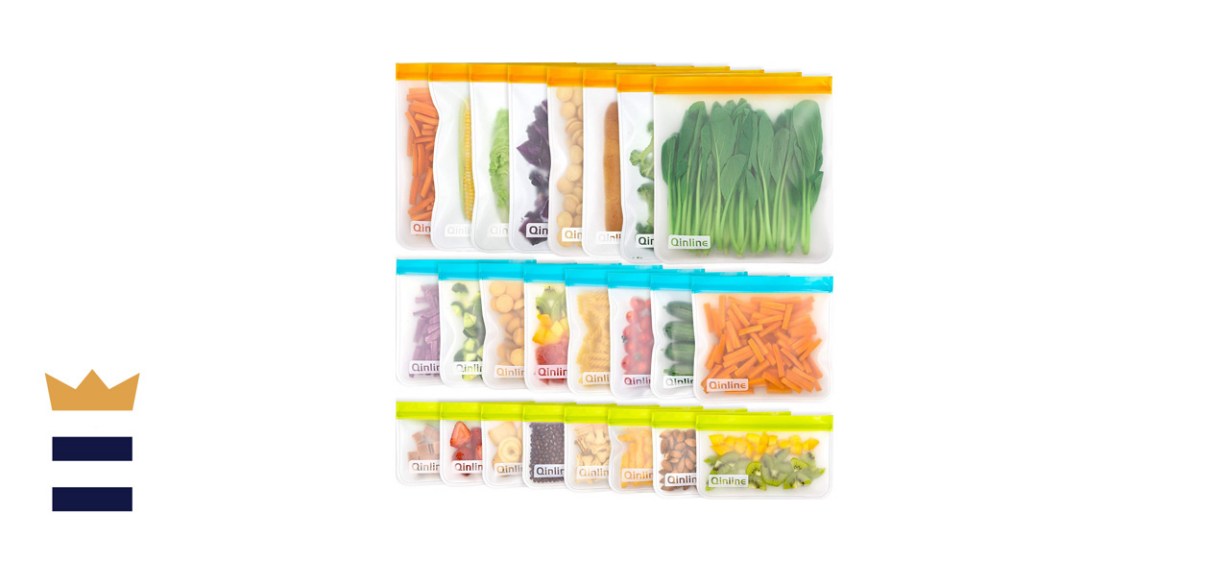 Qinline 24-Pack Reusable Food Storage Bags