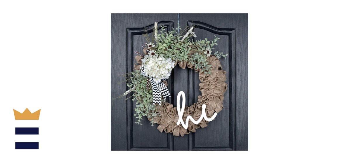 Qunwreath 18-Inch Burlap Hydrangea Wreath