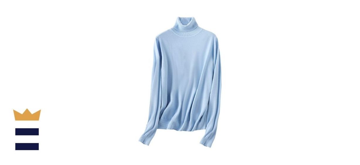 SANGTREE Women's Turtleneck Sweater, Soft Cashmere Blend