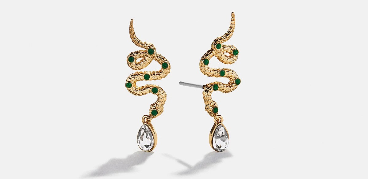 Serpentine Gold Earrings 