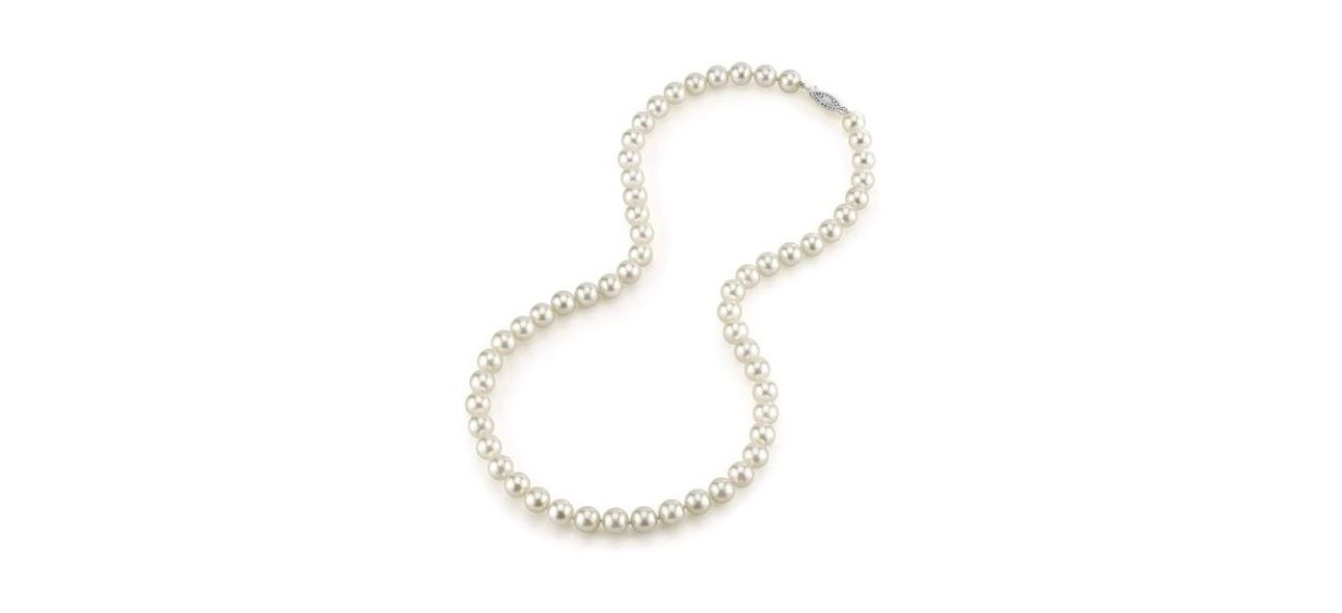 The Pearl Source Japanese Akoya Cultured Pearl Necklace