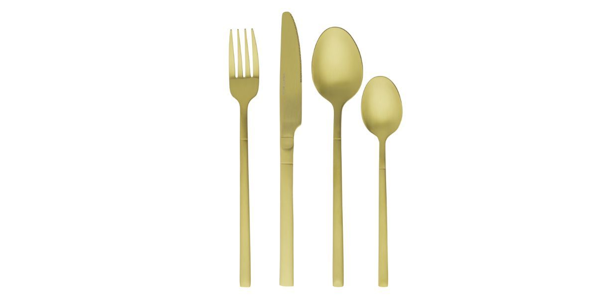 Thyme &amp; Table Arden 16-Piece Gold Stainless Steel Flatware Set