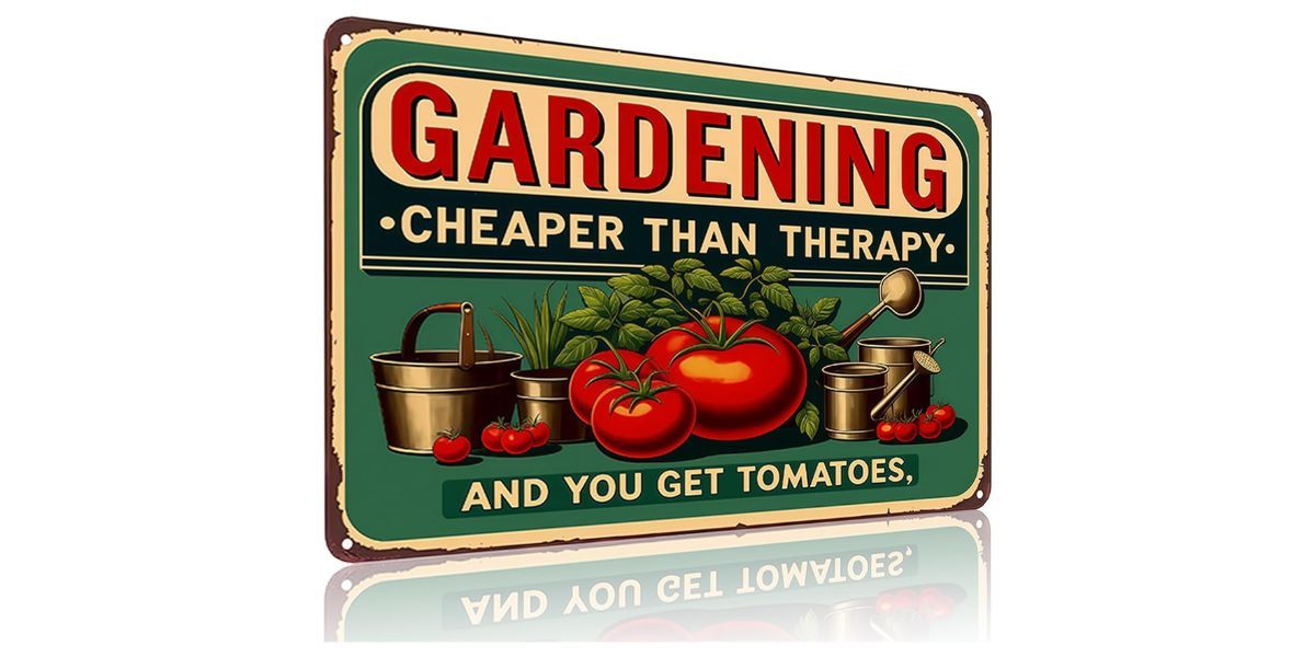 Smilelife Plants Gifts Gardening Cheaper Than Therapy Vintage Tin Sign 