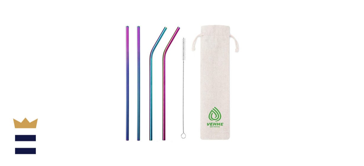 VEHHE Rainbow Stainless Steel Straws