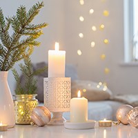 white candles as decorations