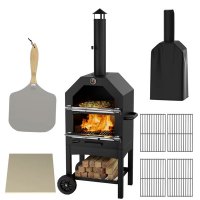 17 Stories Cadince Steel Freestanding Wood Burning Pizza Oven