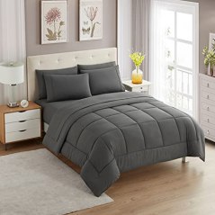 Sweet Home Collection 7-Piece Solid Color Comforter & Sheet Set