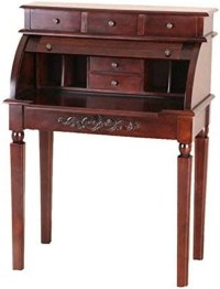 International Caravan Wood Roll Top Desk