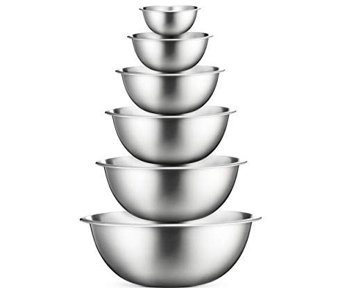 FINEDINE Stainless-Steel Mixing Bowls, 6-Piece Set