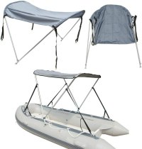 DoCred 2-Bow Foldable Bimini Top Boat Cover