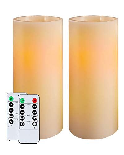 Homemory 9-Inch Flameless Candles, Set of 2