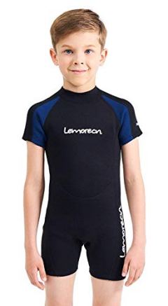 Lemorecn Wetsuits Youth Premium Neoprene 2 mm Youth's Shorty Swim Suits