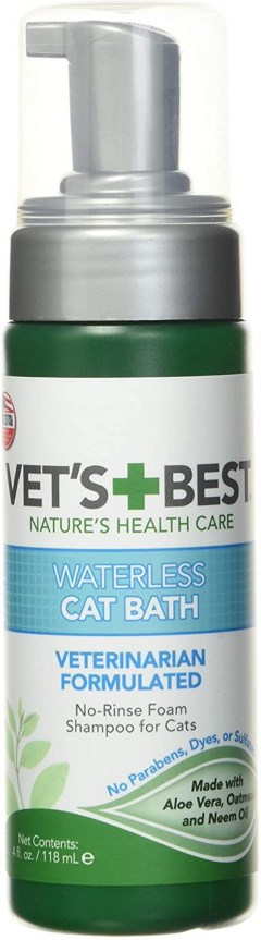 Vet's Best No-Rinse Clean Waterless Cat Shampoo. Natural Formula