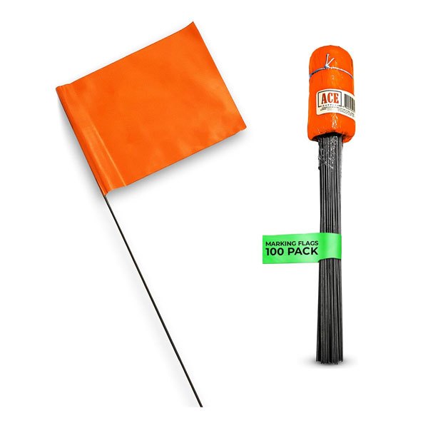 ACE Supply Fluorescent Orange Marking Flags