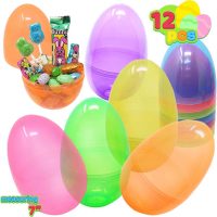 JOYIN Jumbo Plastic Clear Easter Eggs