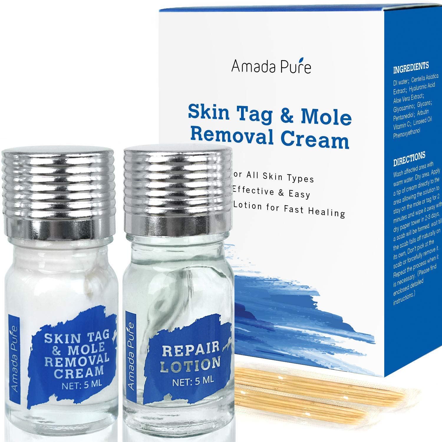 Amada Pure Mole Corrector &amp; Skin Tag Remover and Repair Lotion Set