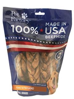 Pet Factory Beef Hide Peanut Butter Flavored Braids