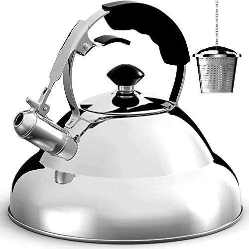 Willow &amp; Everett High-Polished Stainless Steel Whistling Teapot with Capsule Bottom