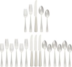 Amazon Basics 20-Piece Stainless Steel Flatware Set 