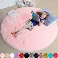 Amdrebio Fluffy Circle Rug