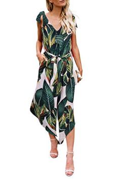 Belongsci Women's Sleeveless Shoulder Bandage Jumpsuit