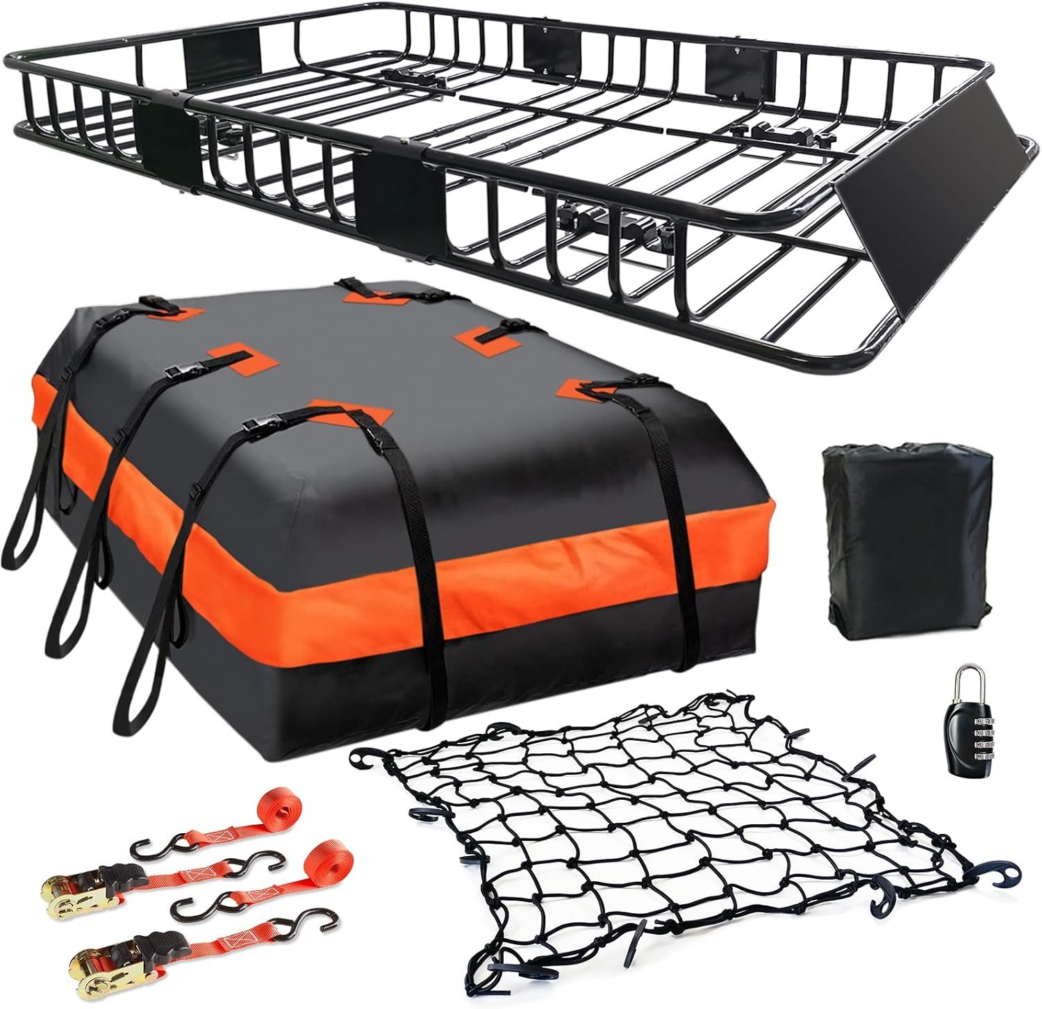MeeFar Roof Rack Carrier Basket + Waterproof Bag