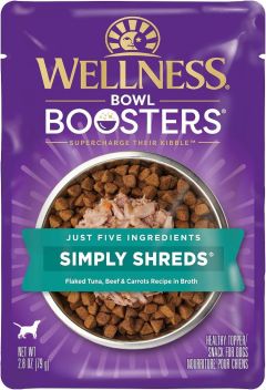 Wellness Bowl Boosters Simply Shreds Tuna, Beef & Carrots