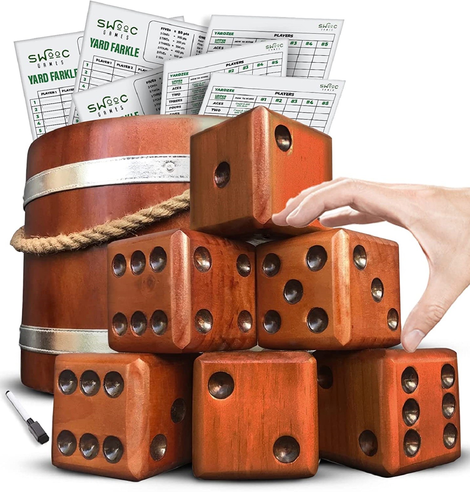 SWOOC Games Light-Weight Yard Dice Game Set