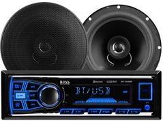 Boss Single Din In-Dash media receiver system with Bluetooth and Speakers