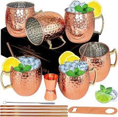 Linall Moscow Mule Copper Mug Set of 6