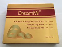 DreamMi Gold Bio-Collagen Face Facial Mask Plus Lip and Eye Pads