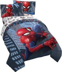 Jay Franco Marvel Spiderman Crawl 5 Piece Full Bed Set - Includes Reversible Comforter & Sheet Set Bedding