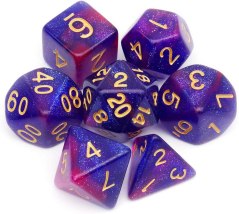 Haxtec Glitter D&D Nebula Dice Set