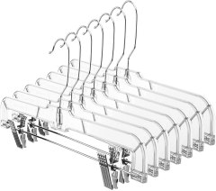 House Day Clear Skirt Hangers with Adjustable Clips