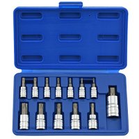 Neiko 10071A Torx Bit Socket Set, T8 - T60, S2 Steel, 13 Pieces