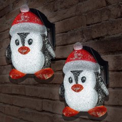 JOYIN 2-Pack Christmas Penguin Porch Light Cover